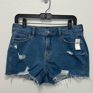 NEW Old Navy Mid Rise Boyfriend Distressed Jean Shorts